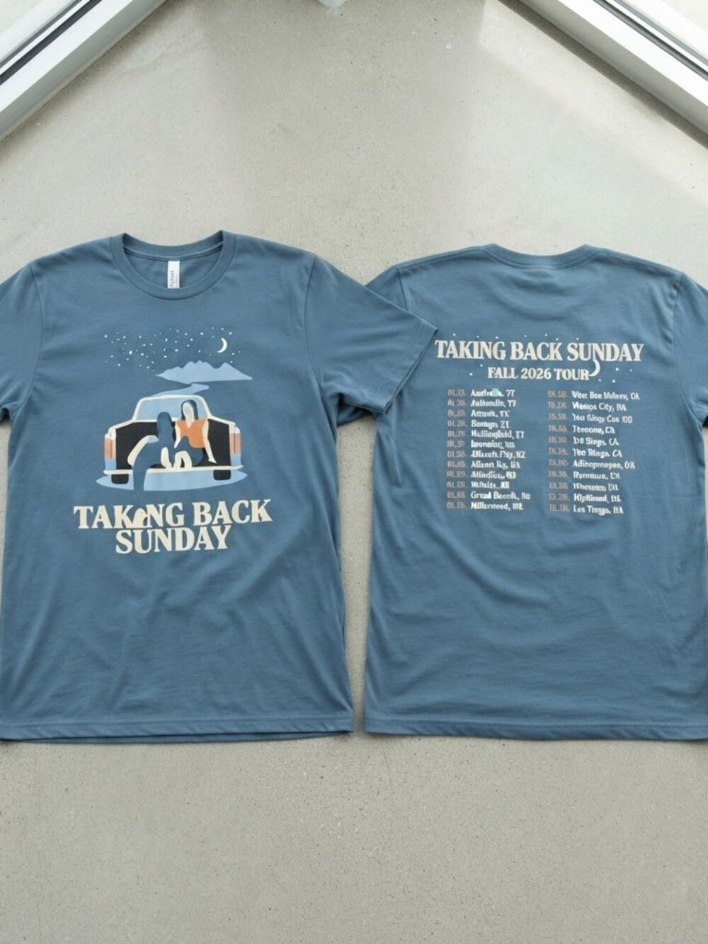 Taking Back Sunday Fall 2026 Tour Blue T-Shirt S-4XL